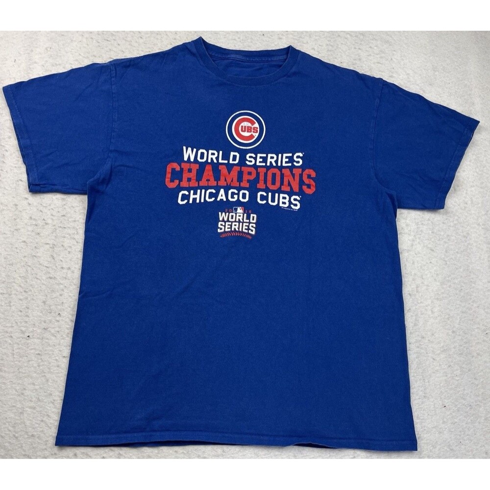Chicago Cubs Men’s Large Blue World Series Champions 2016 Short Sleeve T-Shirt